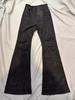 Retro Bleached White Micro-Flare Jeans mit Kniefalten