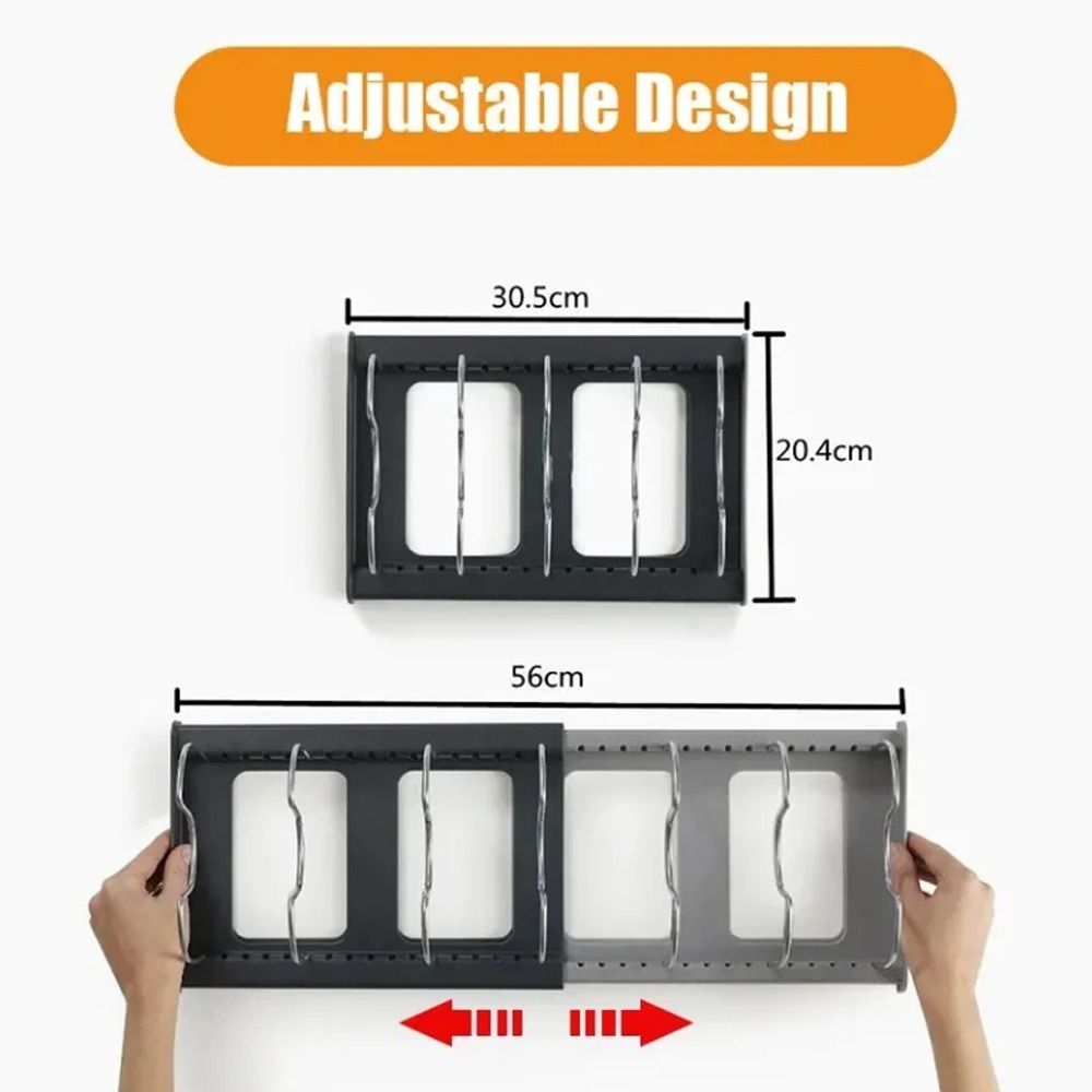Adjustable Storage Rack Retractable Cookware Organizer New Pot Lid Rack  Kitchen