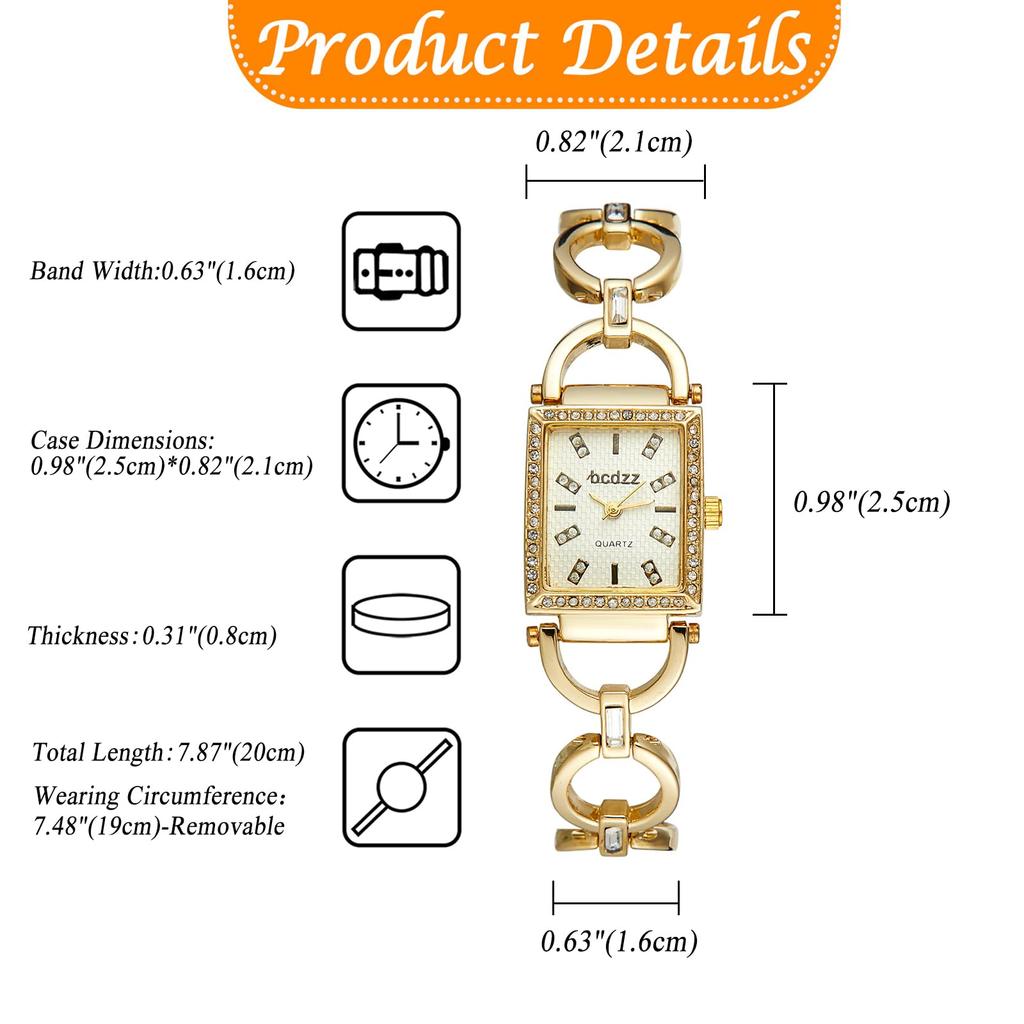 Women's Gold Chain Bracelet Watch: Cute and Stylish Analog Quartz Watch in Gold or Silver - Perfect Gift for Birthdays, Anniversaries, Mother's Day,
