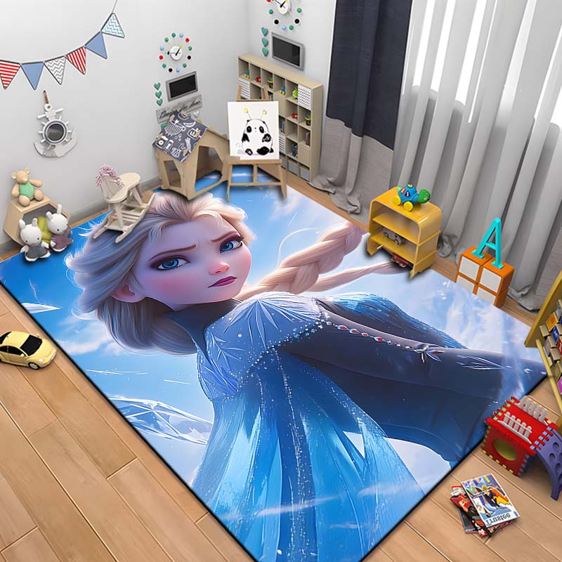 Snow Queen Frozen Elsa HD Printed Large Area Rug Carpet for Living Room Cartoon Children's Bedroom Sofa Doormat Floor Rug Gift