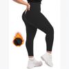 Women's Fashion Solid Colour Padded Thickened Bottom Pants High Waisted Skinny Pants Warm Pants