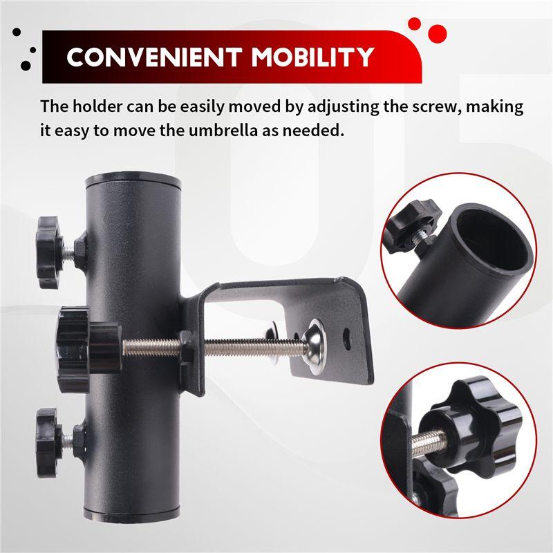 Good-Outdoor Patio Beach Clamp Stable Fixed Bracket Portable Garden Courtyard Parasol Stand Heavy Duty Umbrella Holder Clip