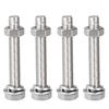 Uxcell Hex Thread Bolts, Nuts, and Flat Lock Washer Kit, M8 X 50mm, 304 Stainless Steel, Fully Threaded Hex Bolts, Set of 4