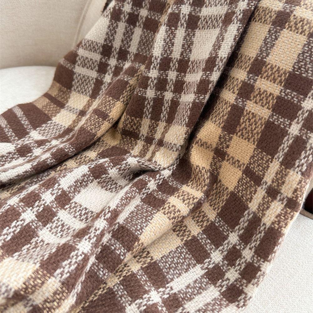 Windproof Winter Plaid Scarf Thick Warm Women Wrap Shawls Fashion Long Tassel Scarves