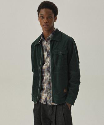 Magoodgan Hunter 5507 Corduroy Detroit Hunter Green Zip-Up Jacket