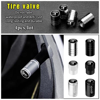 4PCS For Model 3 Model S Model X Model Y Roadster Invader Coil Mod WYE Bonina Metal Car Wheel Tire Valve Air Stem Cap