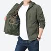 Spring and Autumn Men's Middle and Young Outdoor Casual Jacket Multi-Pocket Hooded Army Green Jacket Large Size Jacket