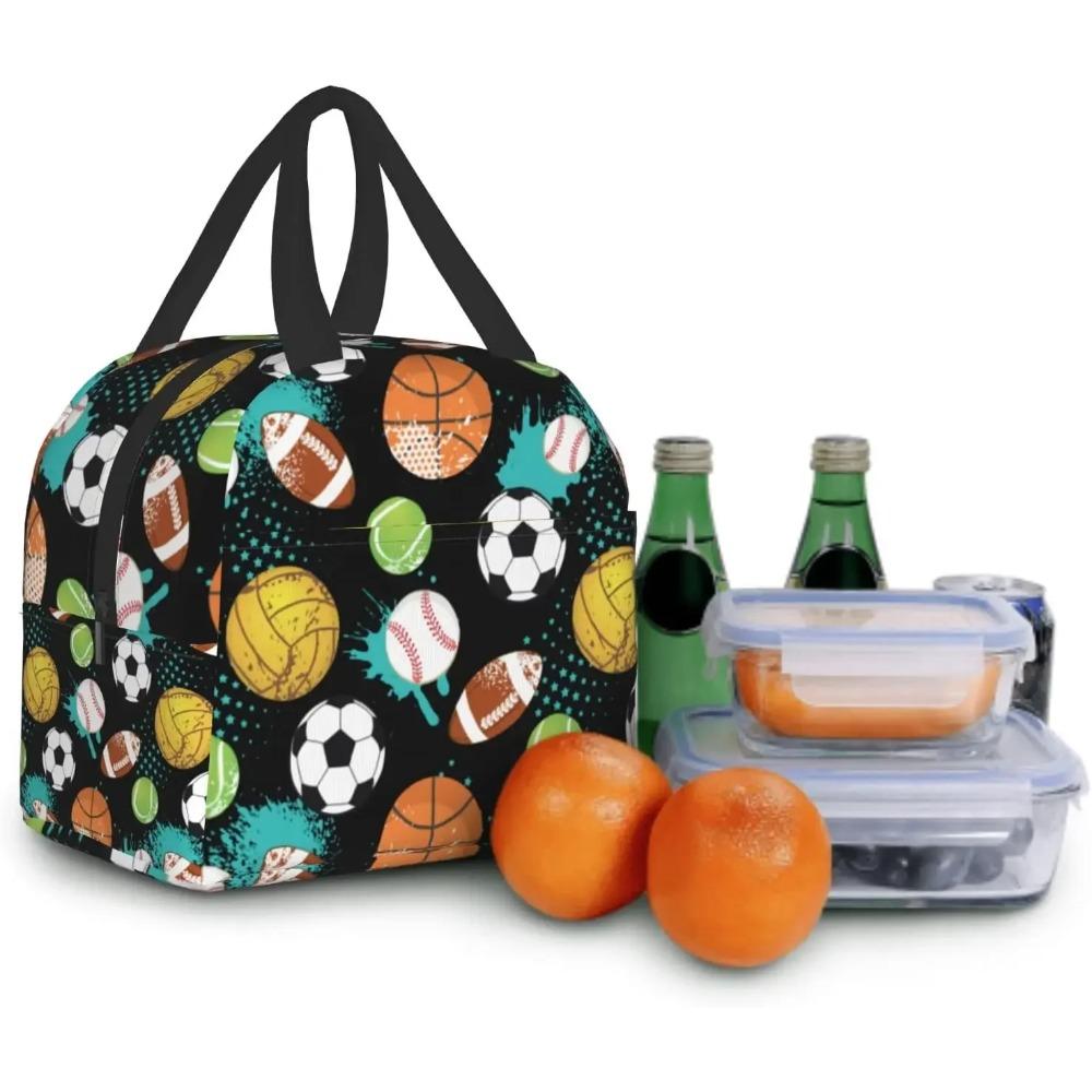 Ballspiele Thermische Lunchtasche Ballsportarten Isolierte Lunchbox Kühltasche für Erwachsene Kinder Arbeit Schule Picknick Camping Sommer Strand