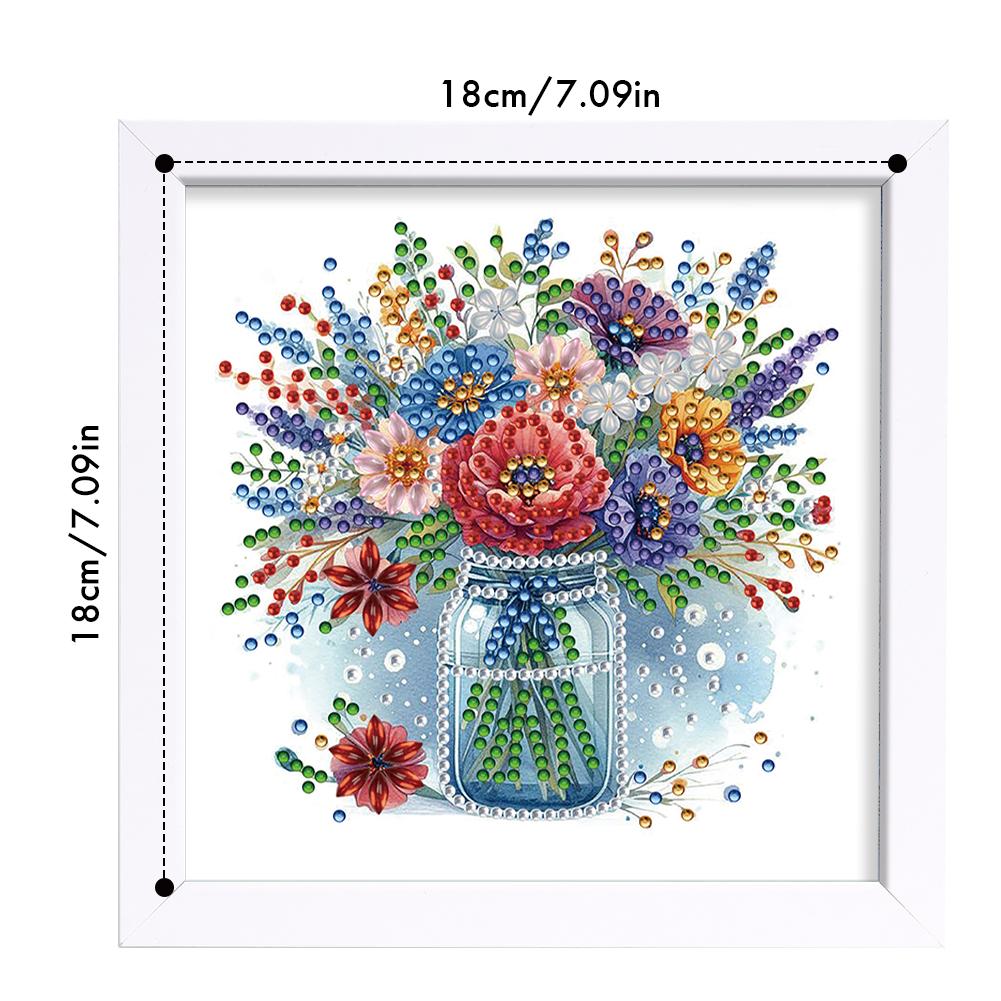 5D DIY Partial Special Shaped Drill Diamond Painting Kit Flower Decor18x18cm