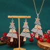 Christmas Tree Long Drop Earrings for Women Hollow Xmas Tree Star Dangle Earring Party Punk Cool Jewelry