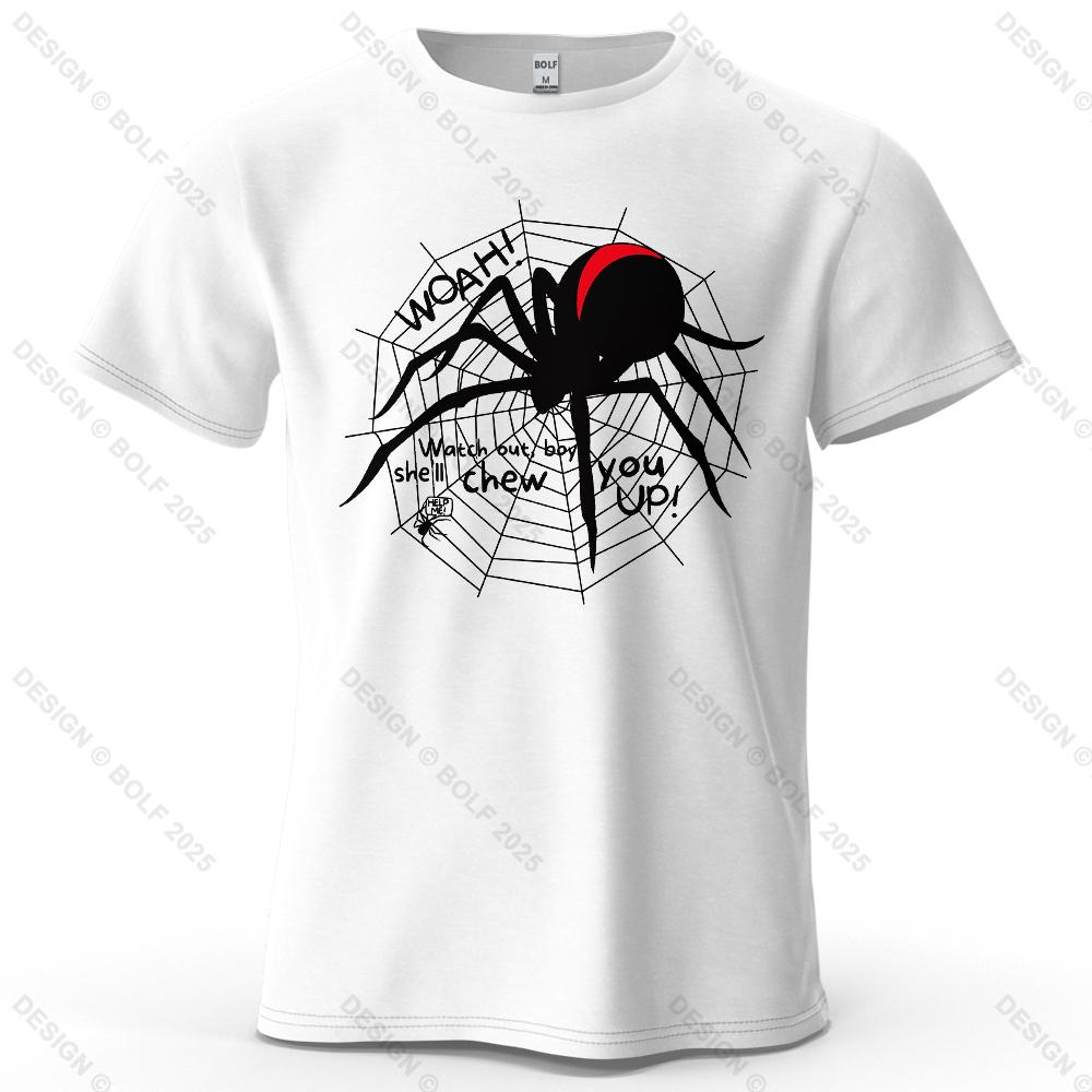 Redback Spider Cool Printed Men's T-Shirt 100% Cotton Oversized Mysterious Insect Graphic Tees for Women Tops Tees Streetwear