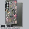 Floral Print Matte Clear Phone Case For Samsung S25 Ultra S24 FE S23 Plus S22 S21 Wireless Charge Magnetic Hard PC Shockproof Soft Edge Bumper Cover