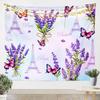 3D Horse Tapestry,Purple Butterfly Lavender Floral Wall Hanging Art For Kids Girls Women Teens Room Decor,Wild Animals Botanical
