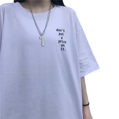 Vintage short-sleeved t-shirt women's Korean version loose ins trendy Harajuku bf lazy style weird taste top body shirt