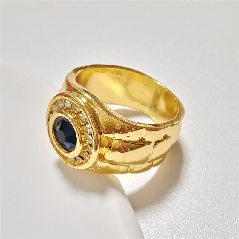 Fashion Popular Inlaid Blue Zircon Ring Hand Jewelry Exquisite Jewelry