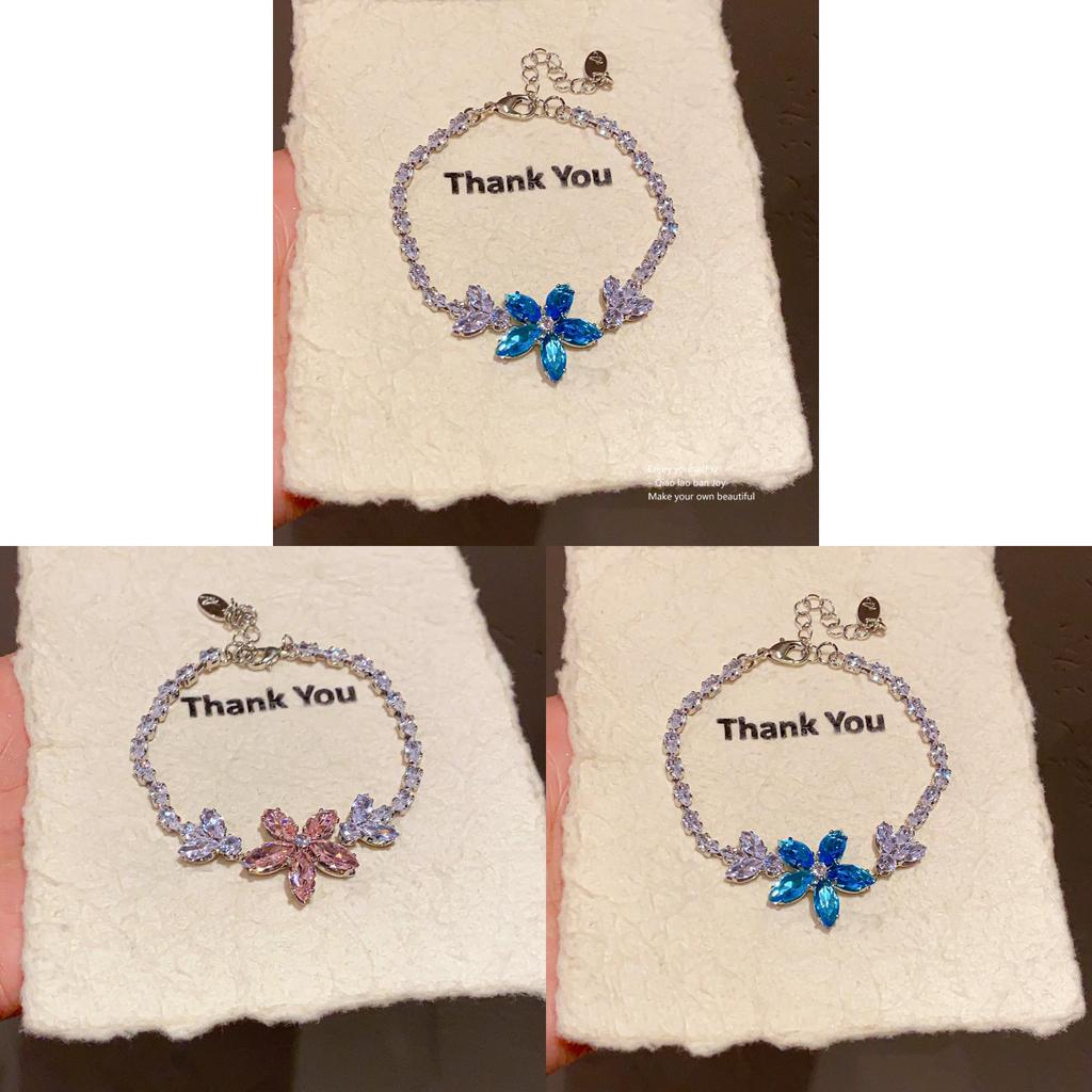 Zircon Flower Pendant Bracelet For Women With Elegant Design For Summer