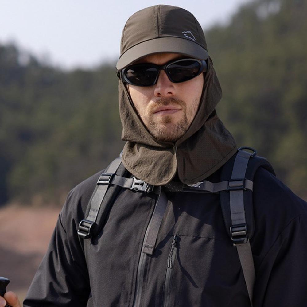 Wide Brim Sun-cream Bucket Hat Face Mask Summer Cover Face Cap Simple Man Sun Hat  Unisex