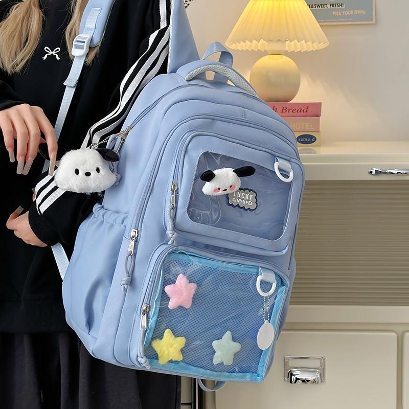 Women's Solid Color Backpack Student Schoolbag Outdoor Small Backpack