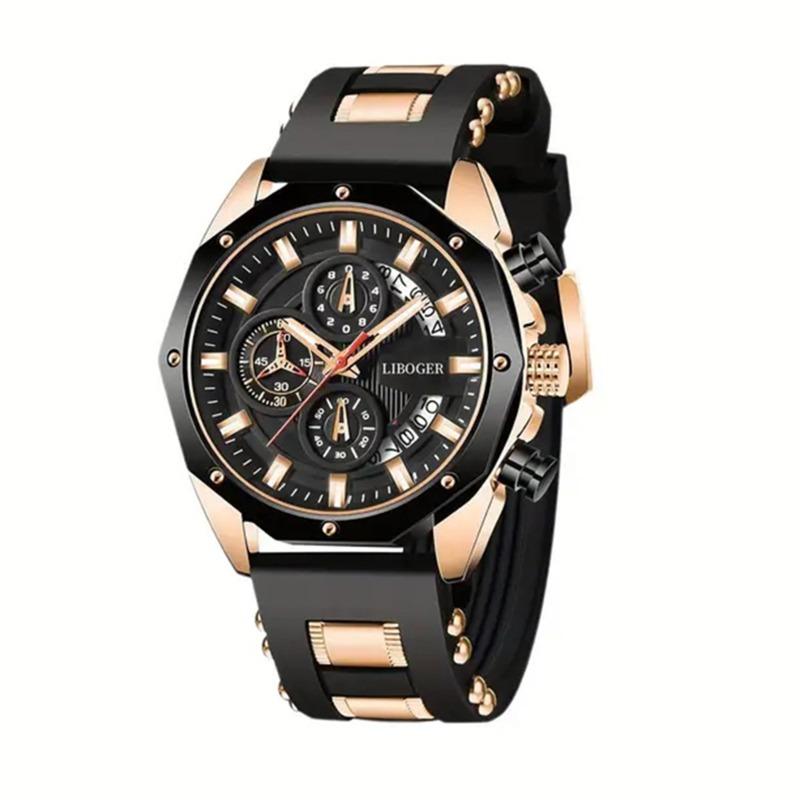 Men's Watch Fashion Silicone Strap Watch Calendar Sports Watch