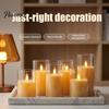 Flickering Led Pillar Candles for Holiday Flameless LED Candles, Battery Operated Acrylic Realistic Wax Lights Christmas Decor Warm Color Light