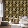 Black and Gold Tropical Pattern Wallpaper Ochre and Gold 50x1000