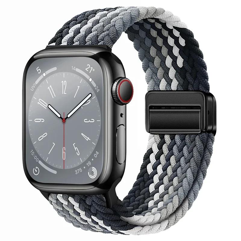 Woven nylon strap For Apple Watch 10 42mm 46mm Ultra 2 49mm 9 8 7 45mm 41mm breathable bracelet For iwatch 6 5 4 3 SE 44mm 40mm