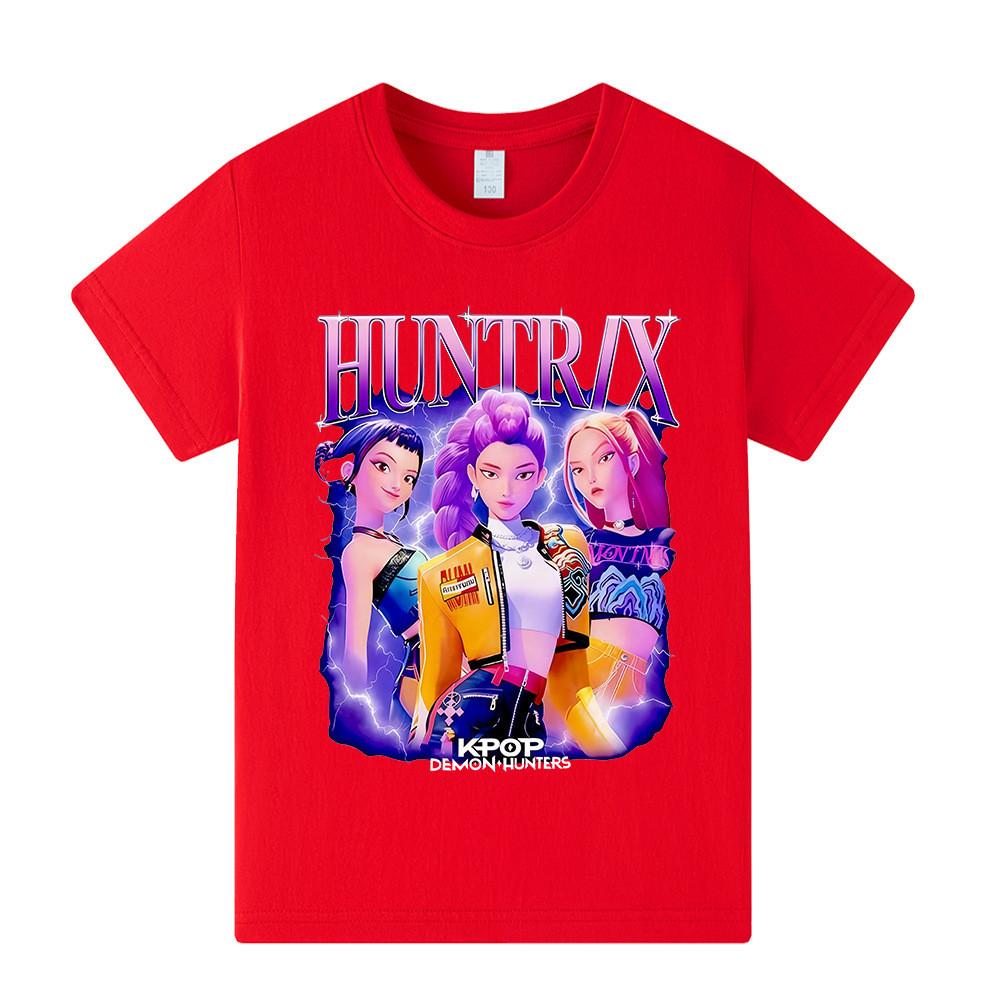 A1228 Kids Boys Girls Kpop Rumi Zoey Mira Print Short Sleeves T-shirt