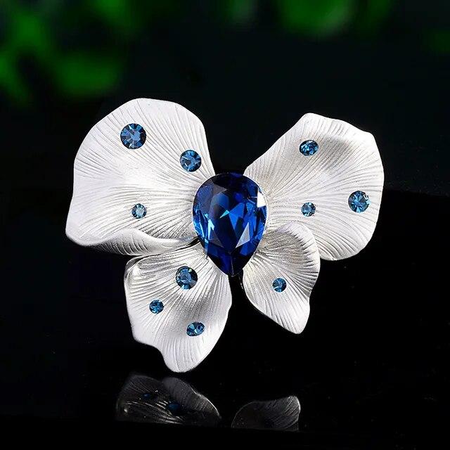 Retro Velký motýl Vysoce kvalitní slitina Brože z imitace křišťálu pro ženy Muži Přehnaná živůtka Coat Pin Příslušenství Šperky