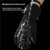 Men Women Waterproof Insulated Split Finger Ski Gloves with Hand Grips and Hook & Loop Closure for Snowboarding Winter Sports