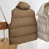 2025 Autumn/Winter Women's Short Stand Collar Down Cotton Vest - Korean Style Sleeveless Outerwear