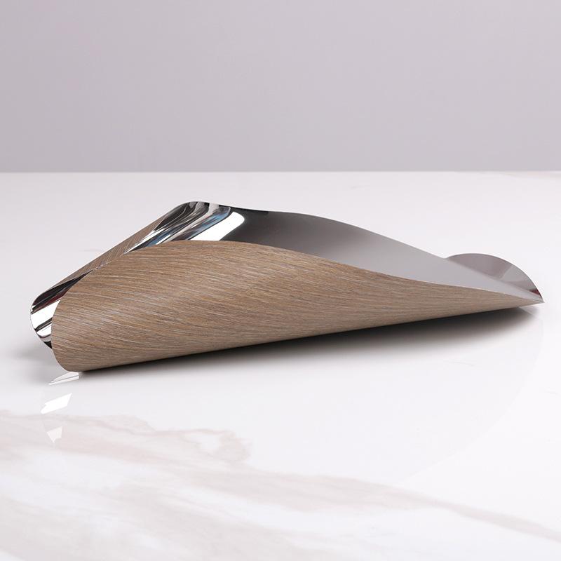 

Современный светлый роскошный креативный металлический поднос с древесным зерном металлическая тарелка для фруктов модель комнаты офис продаж гостиная журнальный столик декоративные украшения