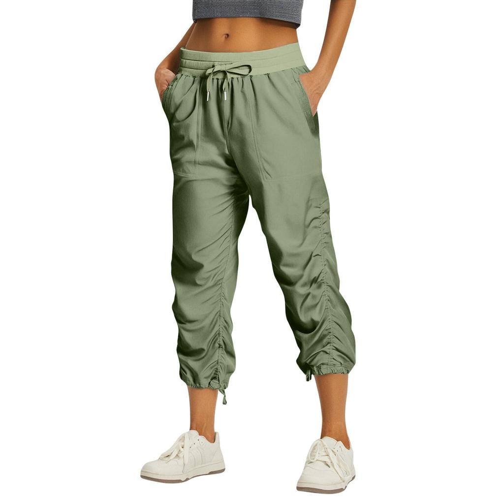 Damen Plissee Cargo Wanderhose mit Taschen