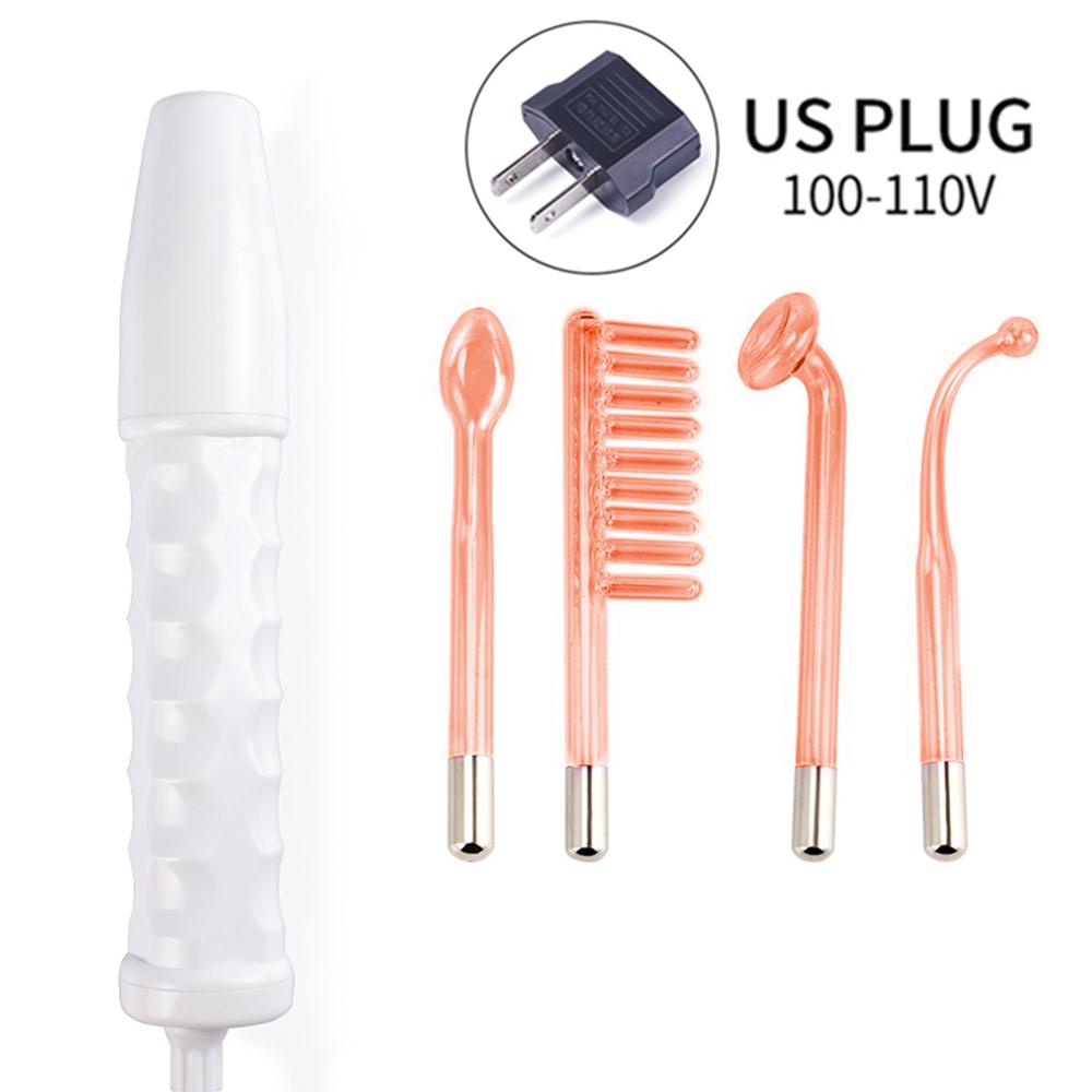 4-IN-1 Portable High Frequency Facial Beauty Machine Electrode Purple Light Glass Tube Wand Acne Massage Facial SPA Skin Care