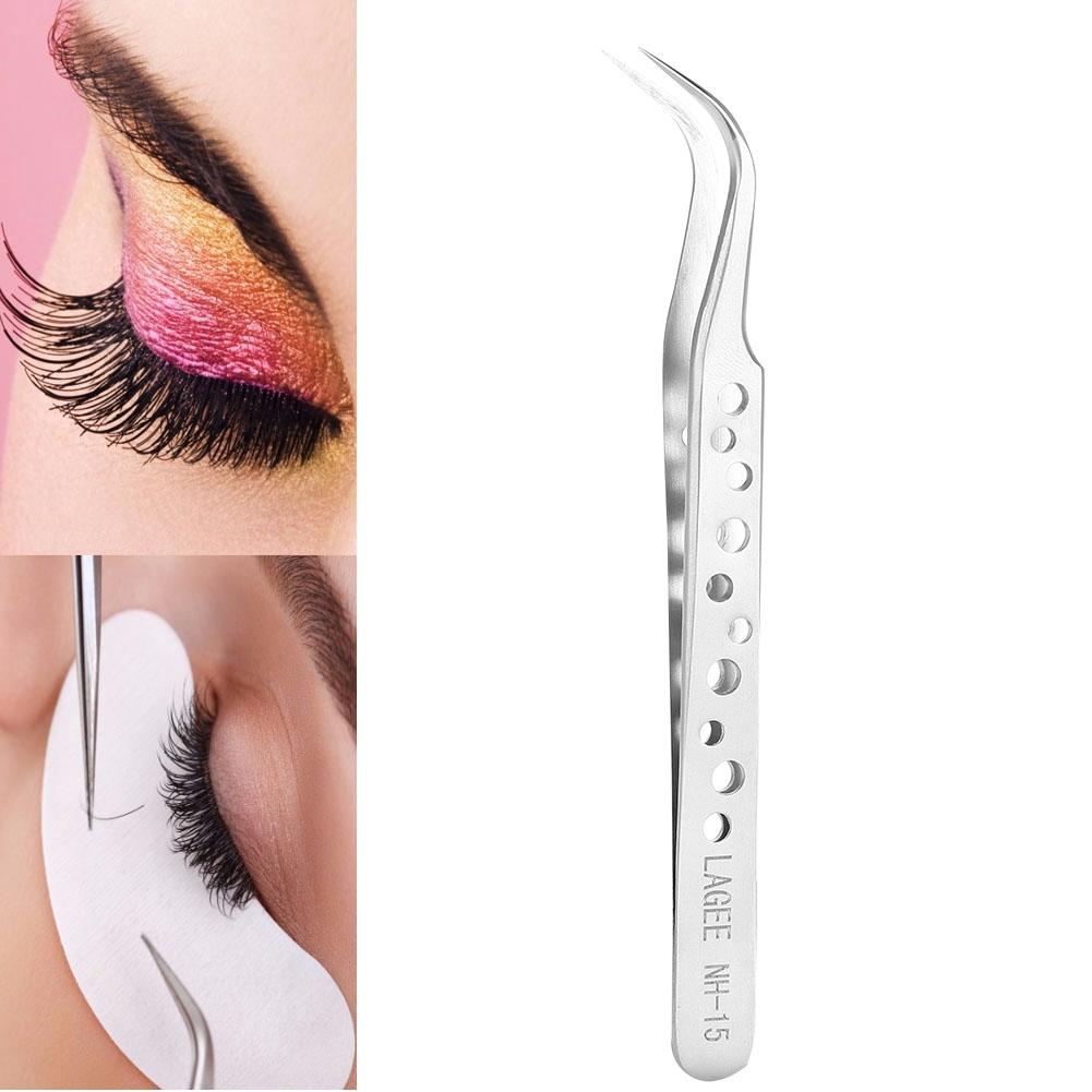Grafting False Eyelashes Stainless Steel Tweezers Eye Lashes Extension Tool(NH-15 Curved)