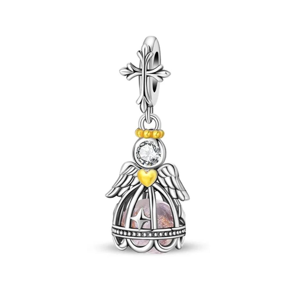 925 Silver Unicorn Pendant Noctilucent Charm Bead DIY Princess Bracelet Colorful Jewelry Gift for Women