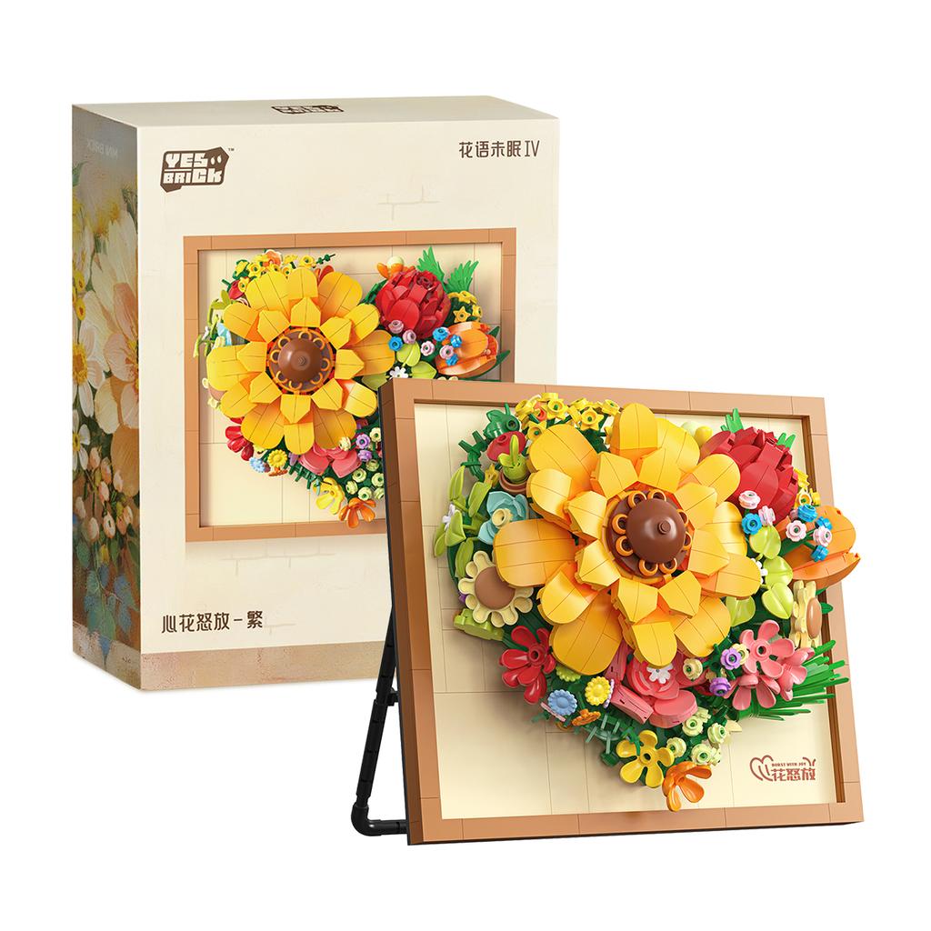 Non-Toxic New Year Decorations 3D Picture Frame Building Blocks Flowers Mini Bricks Diy Children Toys Wedding Gifts
