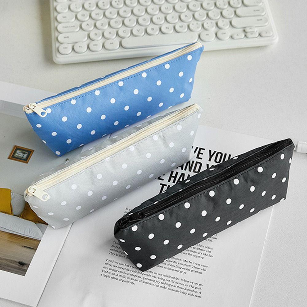 Large Capacity Pen Bags Zipper Closure Pencil Pouch New Makeup Pouch Stationery Organizer