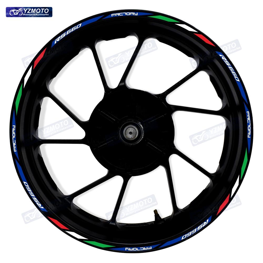 For RS660 RS 660 Motorcycle 17 Inch Racing Racing Wheel Stickers Car Reflective Rim Motorbike Bicycle Hub Tape Decal Sticker