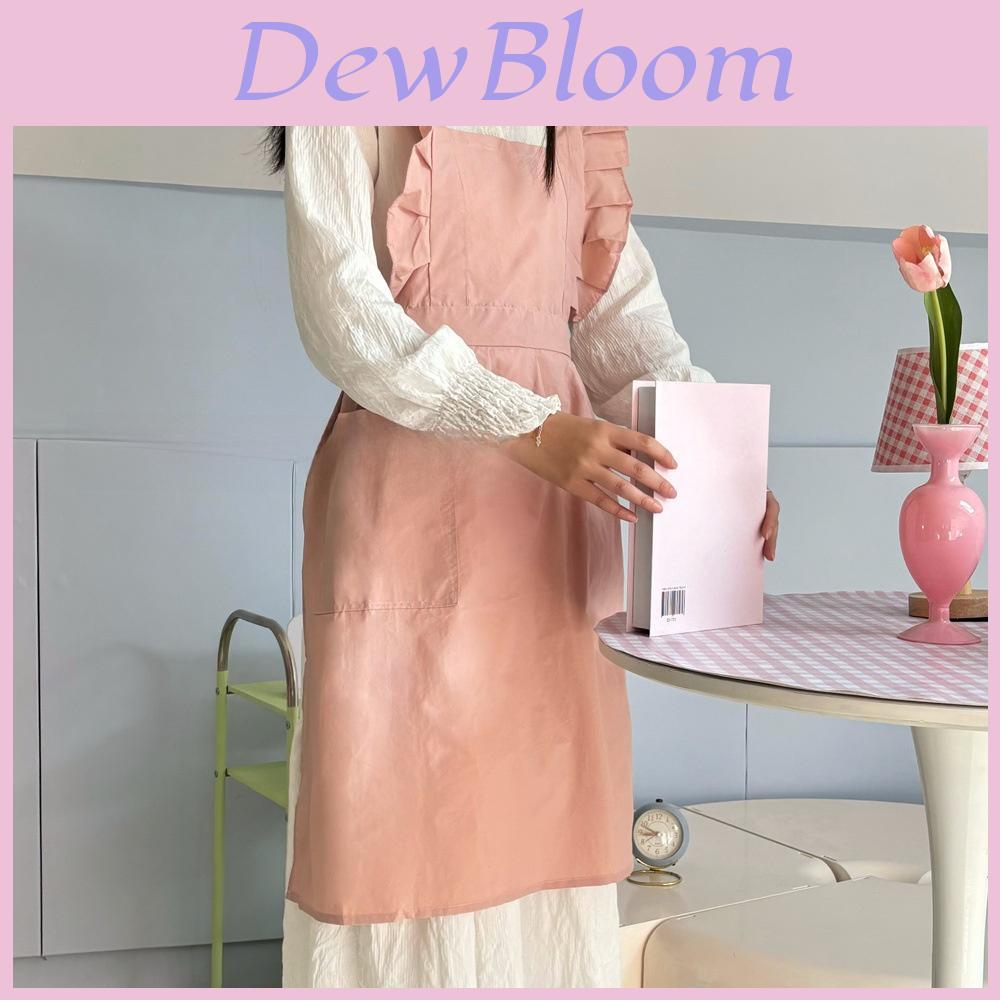 Waterproof Cotton Sleeveless Apron With Floral Edges For Cooking And Art Projects