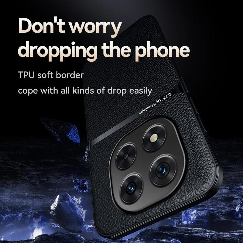 Car Magnetic Protection Case For Redmi Note 15 4G 15 Pro Plus Leather Texture Silicone Shockproof Cover For Redmi Note 15 Pro+