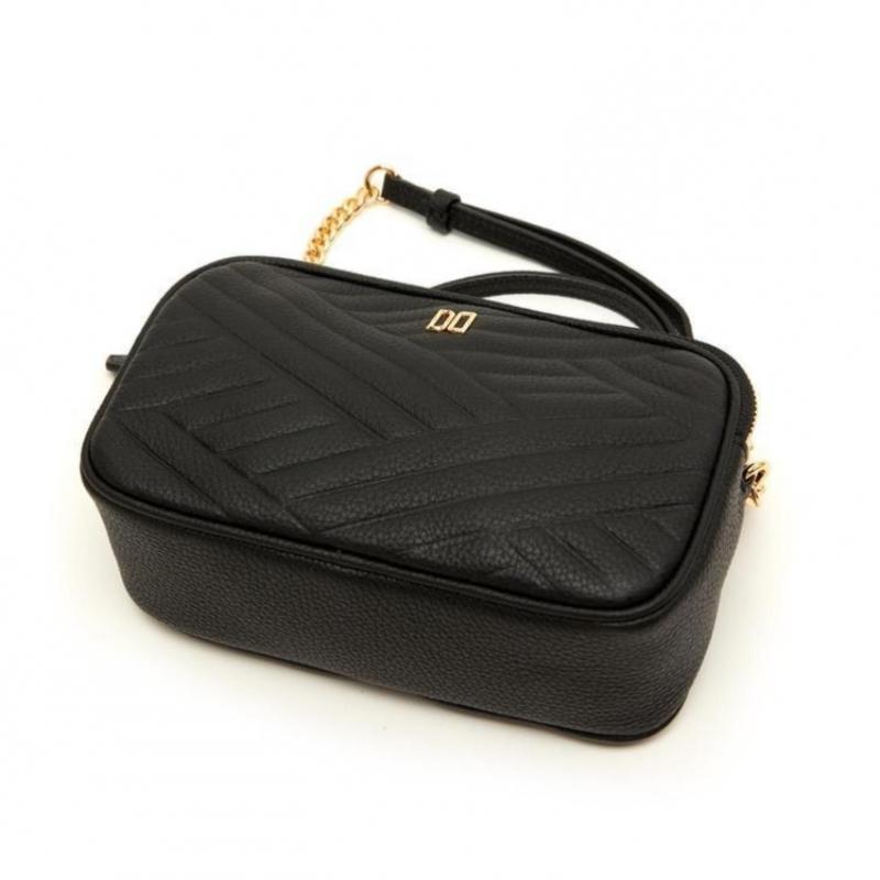 Daks Black Carlisle Embossed Leather Golddd Double Zipper Crossbody Bag Dcwa6e21