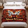 Music Drums Theme Soft Blanket Personalized Custom Name Text Print Warm Blanket Home Sofa Bedroom Decor