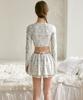 VIKINI VENDER Rococo Garden Long Sleeve Bikini Skirt Set 3 Pcs