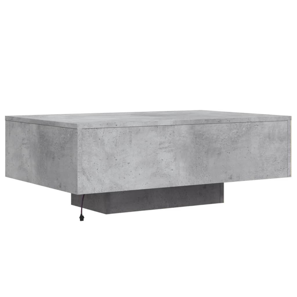 LED Coffee Table in Concrete Grey 85 x 55 x 31 cm