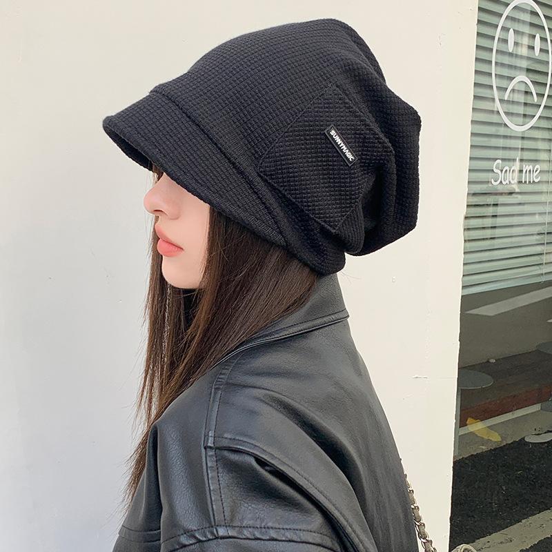 

Осенне-зимняя мода Письмо Большой обхват головы Карманная шапка-бини Корейская версия Универсальная модная шапка-пуловер Холодная шапка Шапка-бандана M（54-58cm）