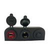 3 in 1 Tent Type Power Socket Dual USB Car Charger Ports Switch Botton Combination for Boat Camper Caravans