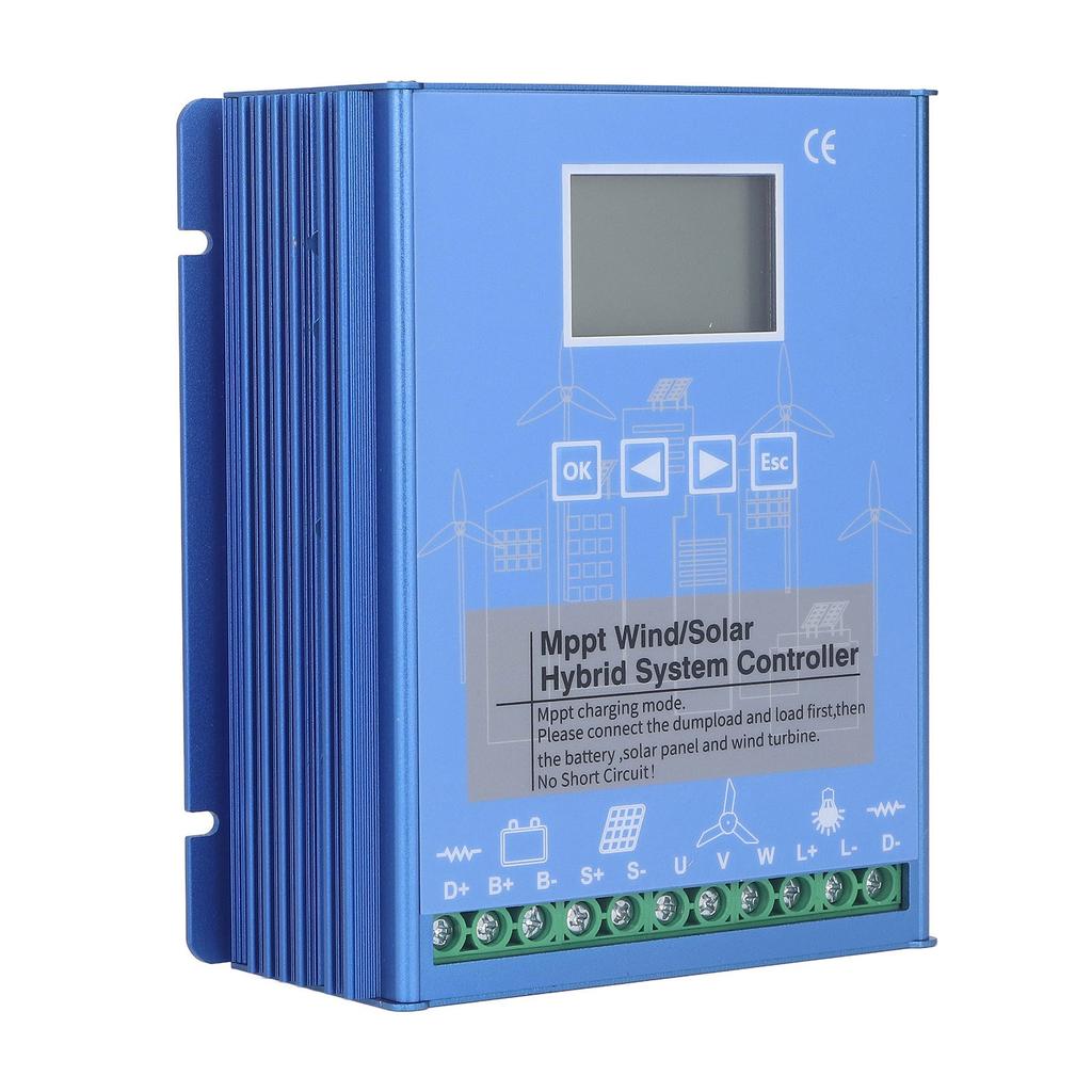 Controler hibrid solar eolian MPPT Boost Incarcare 12V 24V Baterie cu acid litiu cu Bluetooth Albastru