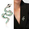 Sparkling Rhinestone Collar Pins Animal Snake Lapel Pin Fashion Zodiac Snake Brooch  New Year