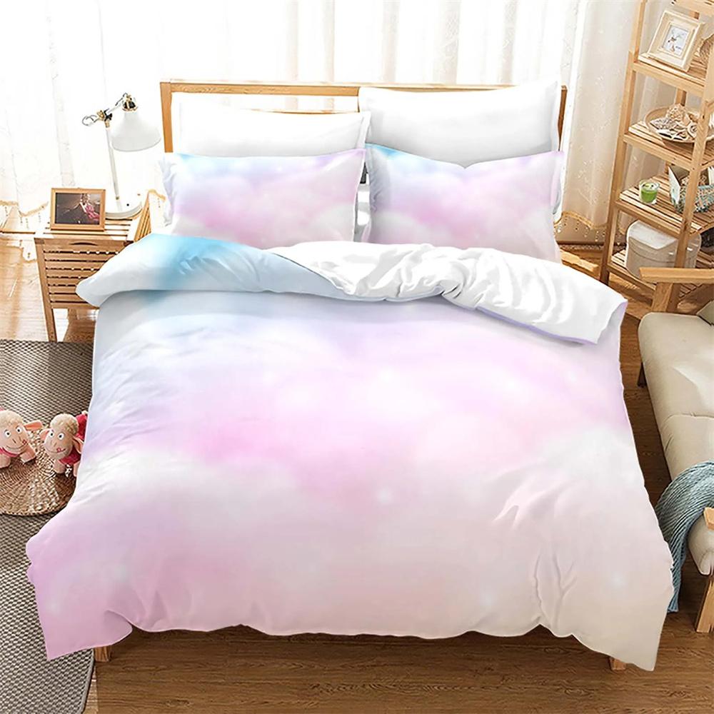 Rainbow Gradient Cloud Duvet Cover Collection Colorful Print Bedding Collection For Girls Women Bedroom Decorative Bedspread