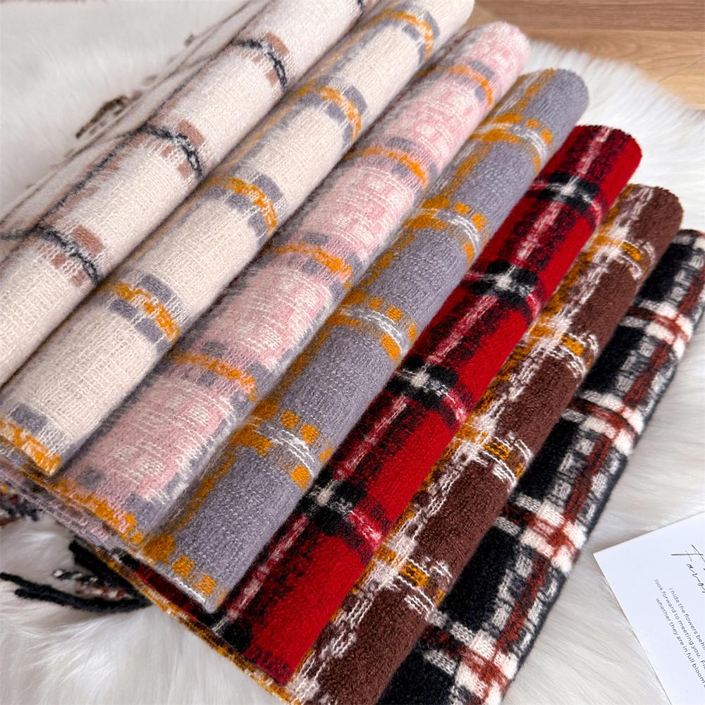 Women Lattice Cashmere Warm Pashmina Scarf Winter Thick Fashion Wild Scarf Shawl Soft Tassel Bufanda Blanket Couple Scarves